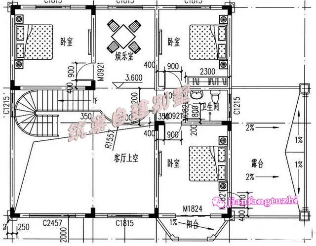 11x11米二層農(nóng)村別墅設(shè)計(jì)圖，1種布局4種配色，快來選一選