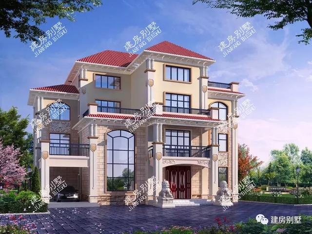 一棟四層豪華別墅圖，獨特耐看的外形讓人眼前一亮，主題造價80萬