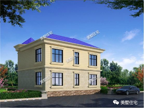 10X10米二層別墅設(shè)計圖，4室2衛(wèi)+挑空客廳，方正戶型財運滾滾來