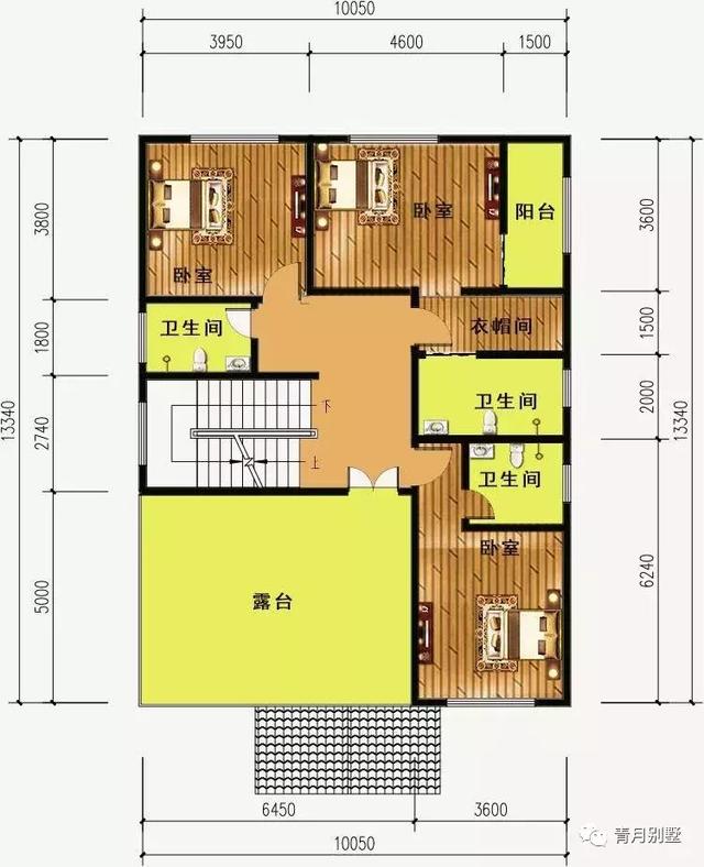 10米×13.34米三層鄉(xiāng)村自建別墅圖，簡(jiǎn)單大方又實(shí)用，主體36萬建成！