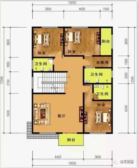 10米×13.34米三層鄉(xiāng)村自建別墅圖，簡(jiǎn)單大方又實(shí)用，主體36萬建成！