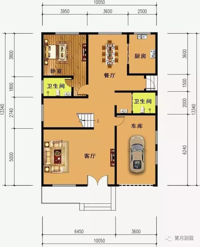 10米×13.34米三層鄉(xiāng)村自建別墅圖，簡(jiǎn)單大方又實(shí)用，主體36萬建成！