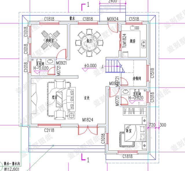 二層平屋頂磚混結(jié)構(gòu)農(nóng)村自建房11×12米25萬3廳4臥施工圖效果圖