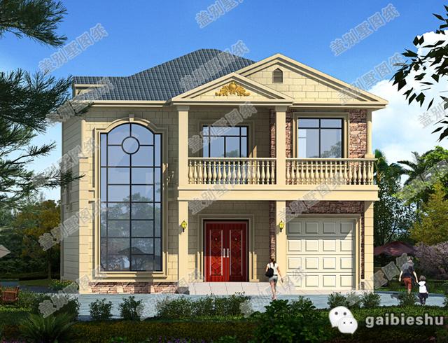 11×11二層帶挑空客廳農(nóng)村小別墅施工效果圖，采用磚混結(jié)構(gòu)，主體造價20萬！