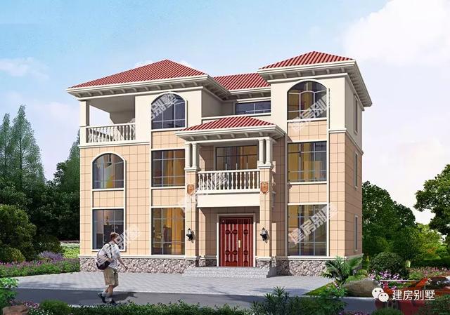 15.9×10.1米三層農(nóng)村別墅圖，配十個(gè)臥室，要建就建村里最好的