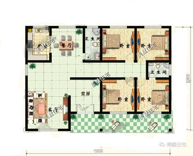 4款農(nóng)村一層小別墅設(shè)計圖，美觀實用住的舒心，10萬就能建的起