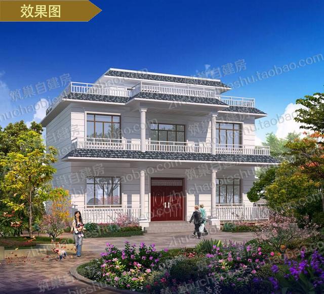 兩款經(jīng)濟(jì)實(shí)用易建造二層平屋頂農(nóng)村自建房（全套）施工效果圖，造價(jià)才25萬