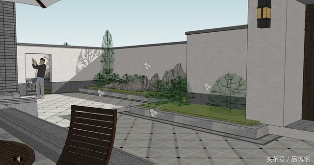 三層中式別墅設(shè)計(jì)圖，綠水青山白墻黛瓦，鄉(xiāng)間恬淡生活躍然眼前