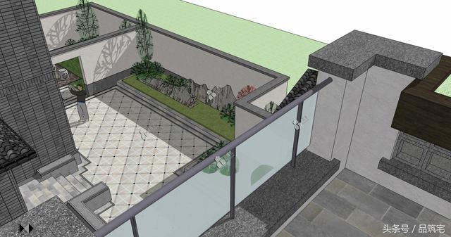 三層中式別墅設(shè)計(jì)圖，綠水青山白墻黛瓦，鄉(xiāng)間恬淡生活躍然眼前