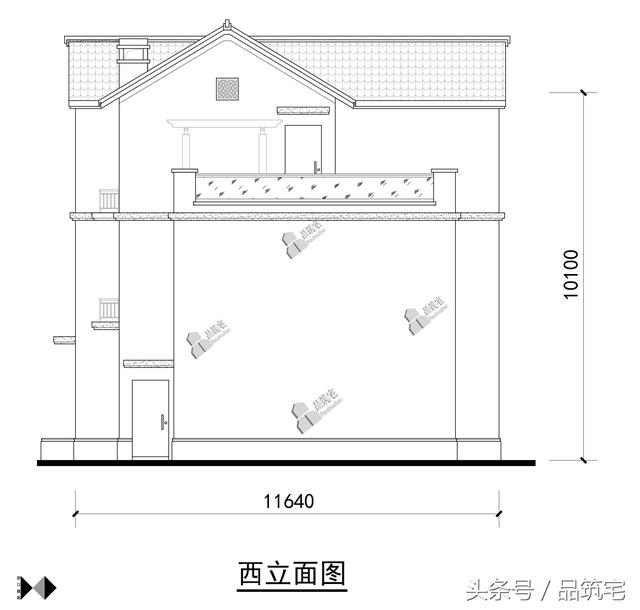 三層中式別墅設(shè)計(jì)圖，綠水青山白墻黛瓦，鄉(xiāng)間恬淡生活躍然眼前