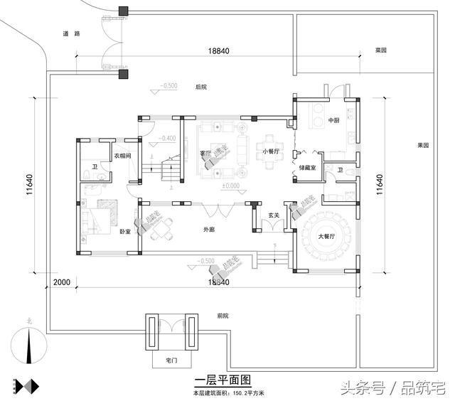 三層中式別墅設(shè)計(jì)圖，綠水青山白墻黛瓦，鄉(xiāng)間恬淡生活躍然眼前