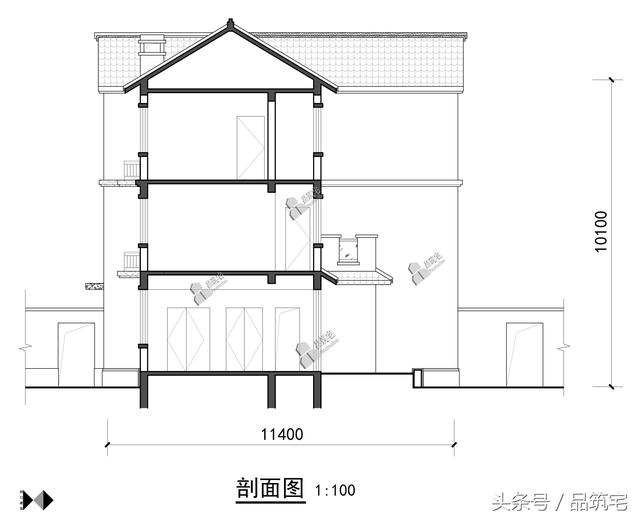 三層中式別墅設(shè)計(jì)圖，綠水青山白墻黛瓦，鄉(xiāng)間恬淡生活躍然眼前