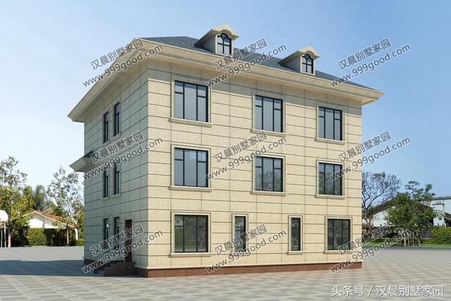 2款造價(jià)40萬(wàn)左右的三層農(nóng)村小別墅設(shè)計(jì)圖，造型豐富整體和諧，有無車庫(kù)都漂亮！