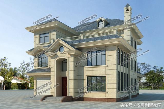 2款造價(jià)40萬(wàn)左右的三層農(nóng)村小別墅設(shè)計(jì)圖，造型豐富整體和諧，有無車庫(kù)都漂亮！