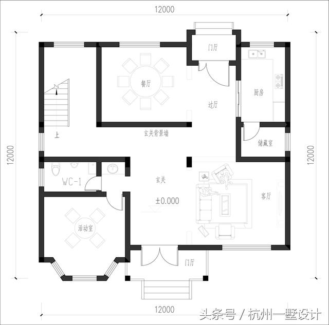 12×12方正的農村自建別墅圖，愜意的小庭院 真正的低調的豪宅！