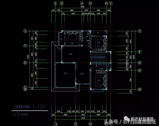 450平的復(fù)式三層豪華別墅設(shè)計圖，落地窗+大露臺，建套好房子能住一百年