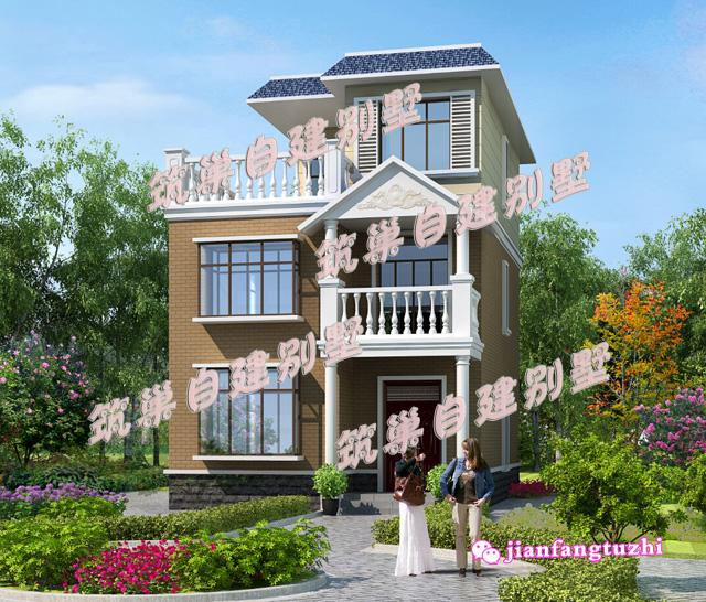 20萬80平米6臥4衛(wèi)三層平屋頂農(nóng)村小別墅效果圖鄉(xiāng)村小別墅設(shè)計(jì)圖