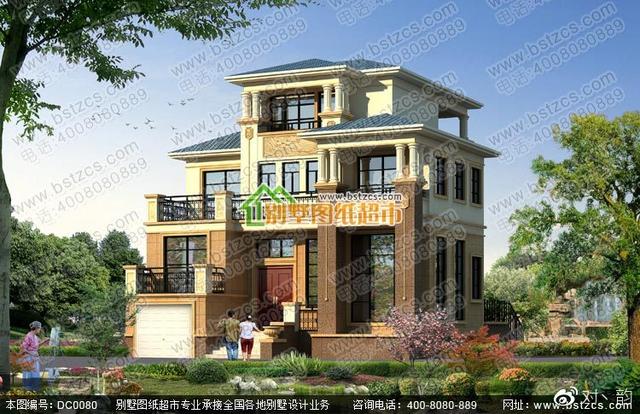 錯(cuò)層歐式框架結(jié)構(gòu)四層別墅設(shè)計(jì)效果圖及施工圖