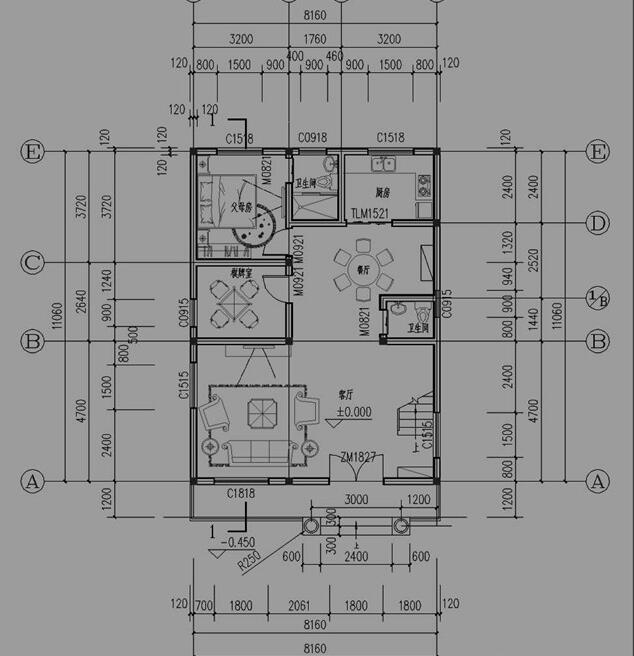三層半新型農(nóng)村小樓房,面積不大，卻很符合農(nóng)村情況。