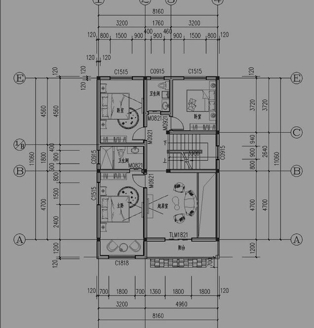 三層半新型農(nóng)村小樓房,面積不大，卻很符合農(nóng)村情況。