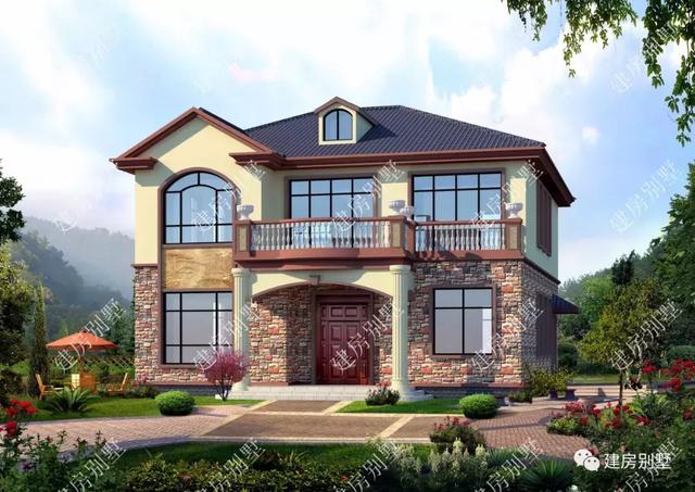 3款外觀很美的二層別墅設(shè)計圖，30萬建好主體包外裝，裝修好后全村最漂亮