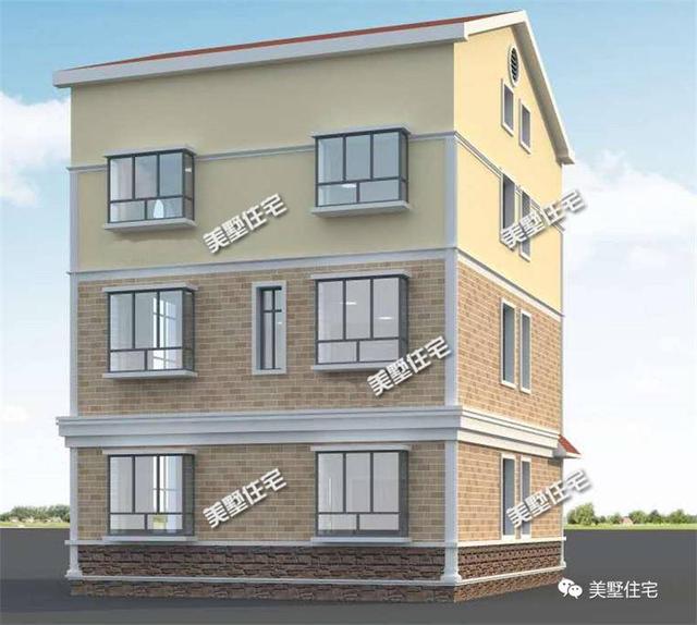 一款歐式風(fēng)格的四層別墅設(shè)計(jì)圖，開(kāi)間9X10米，精致的外觀，價(jià)格最低只要30萬(wàn)