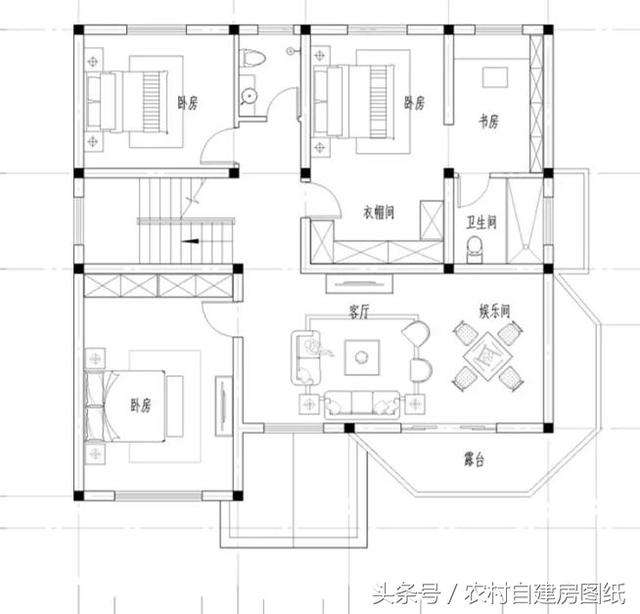 3款二層農(nóng)村小別墅設(shè)計(jì)圖，帶露臺(tái)堂屋臥室多，你更喜歡哪款