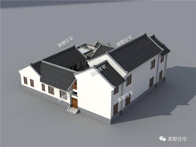 三款中式農(nóng)村別墅圖，青磚黛瓦，如詩如畫，透露著不一樣的美