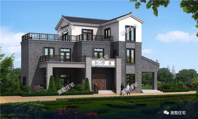 三款中式農(nóng)村別墅圖，青磚黛瓦，如詩如畫，透露著不一樣的美