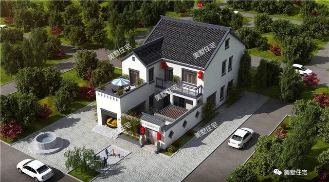 三款中式農(nóng)村別墅圖，青磚黛瓦，如詩如畫，透露著不一樣的美