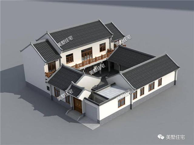 三款中式農(nóng)村別墅圖，青磚黛瓦，如詩如畫，透露著不一樣的美