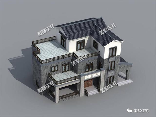 三款中式農(nóng)村別墅圖，青磚黛瓦，如詩如畫，透露著不一樣的美