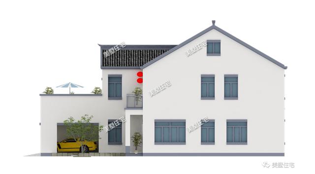 三款中式農(nóng)村別墅圖，青磚黛瓦，如詩如畫，透露著不一樣的美