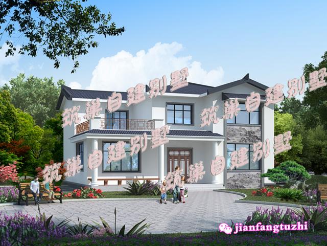 30萬(wàn)180平米新中式中國(guó)風(fēng)農(nóng)村別墅設(shè)計(jì)圖，水墨丹青青磚青瓦詩(shī)情畫(huà)意！