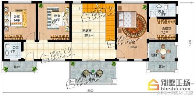農(nóng)村三層別墅設(shè)計(jì)圖，宅基地大開間，28萬帶車庫(kù)造價(jià)低