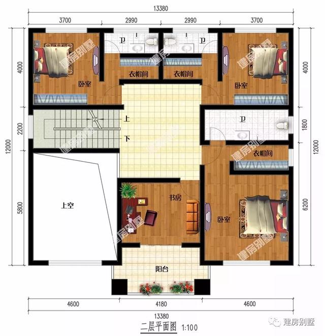 13.38×12米三層農村別墅設計圖，外觀和布局都特別贊，主體造價45萬左右
