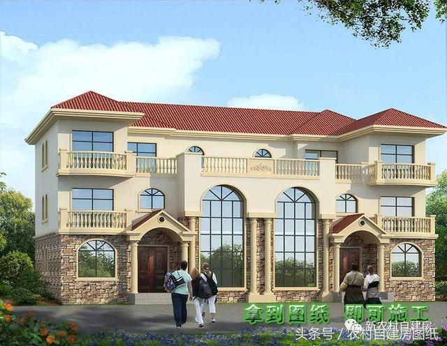 4款雙拼農(nóng)村建房別墅設(shè)計圖，戶型選的好，兄弟和睦父母也高興