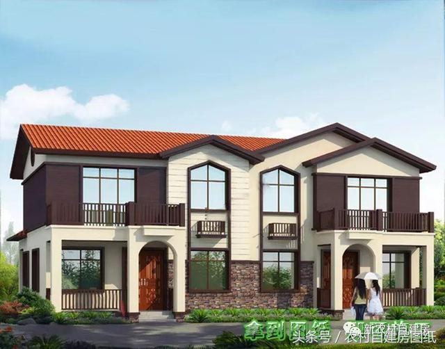 4款雙拼農(nóng)村建房別墅設(shè)計圖，戶型選的好，兄弟和睦父母也高興