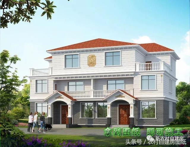 4款雙拼農(nóng)村建房別墅設(shè)計圖，戶型選的好，兄弟和睦父母也高興