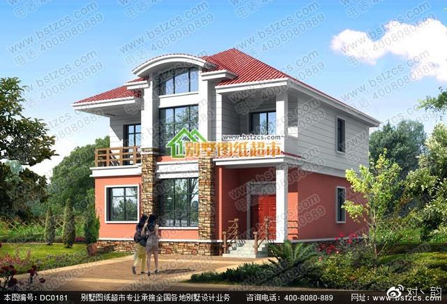 新農(nóng)村二層別墅設(shè)計(jì)效果圖，戶(hù)型合理，經(jīng)濟(jì)適用