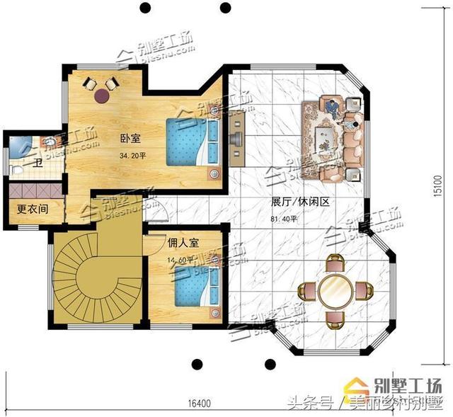 農(nóng)村四層別墅設(shè)計(jì)圖，框架結(jié)構(gòu)帶旋轉(zhuǎn)樓梯，造價(jià)60萬(wàn)左右