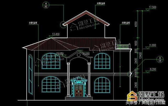 農(nóng)村四層別墅設(shè)計(jì)圖，框架結(jié)構(gòu)帶旋轉(zhuǎn)樓梯，造價(jià)60萬(wàn)左右