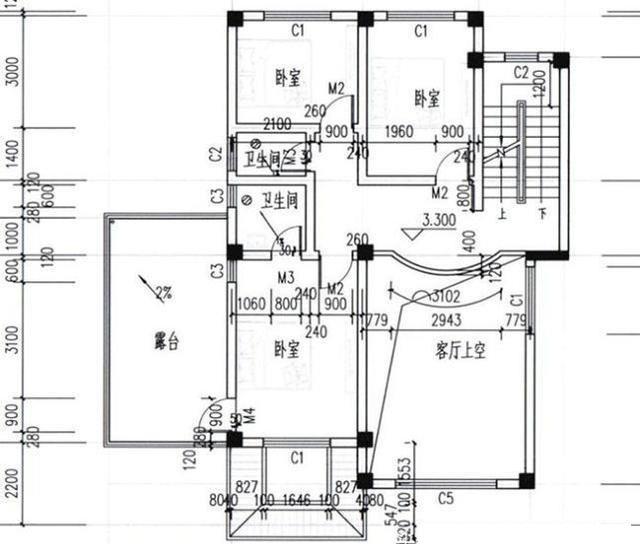 12×14米2廳5臥三層帶挑空客廳+超大落地窗別墅設(shè)計圖，整體色彩雅觀精致