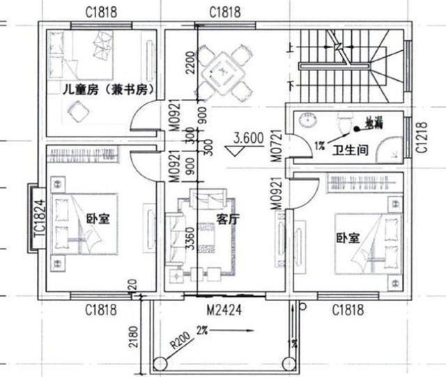 2款25萬二層簡歐農(nóng)村小別墅設(shè)計圖，外形設(shè)計雅觀，室內(nèi)布局流暢