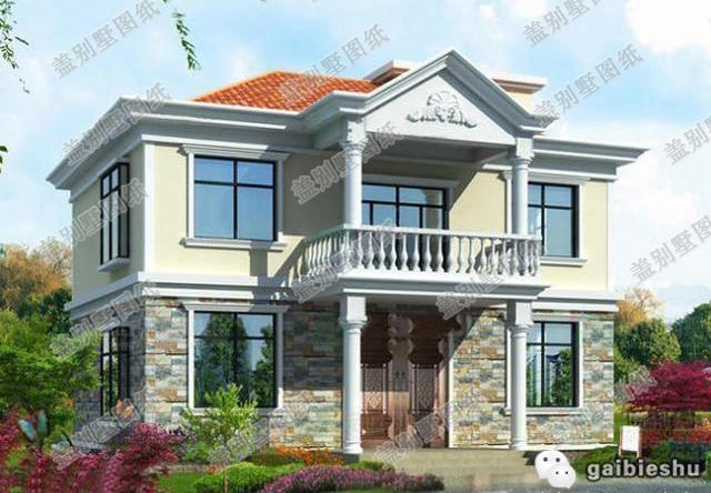 2款25萬二層簡歐農(nóng)村小別墅設(shè)計圖，外形設(shè)計雅觀，室內(nèi)布局流暢