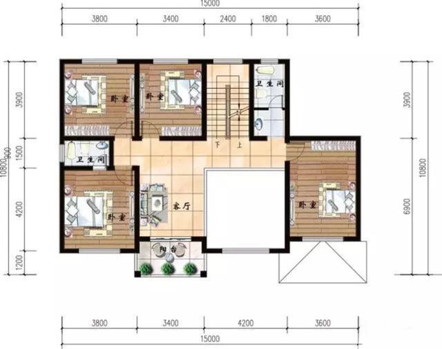 三層自建房設(shè)計施工圖，帶車庫，大露臺，造型簡單，拿圖就可以建了