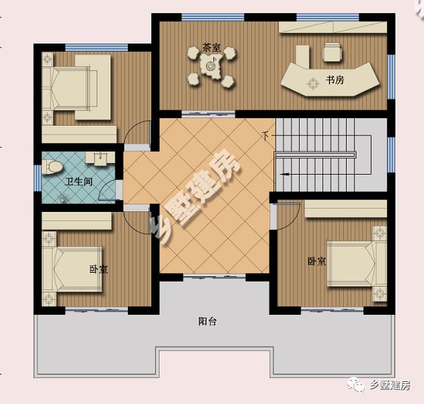 中式三層別墅設計圖還設有茶室，能建起這樣的別墅也著實挺拉風