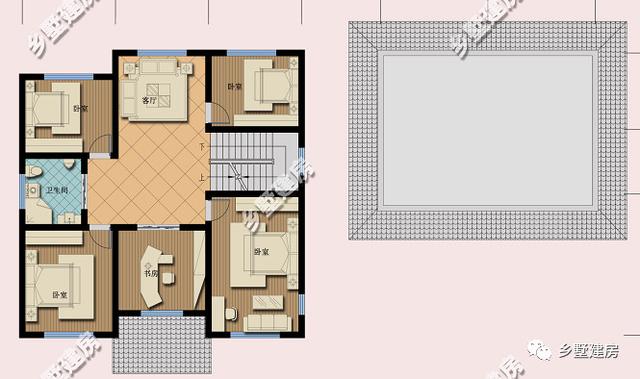 中式三層別墅設計圖還設有茶室，能建起這樣的別墅也著實挺拉風