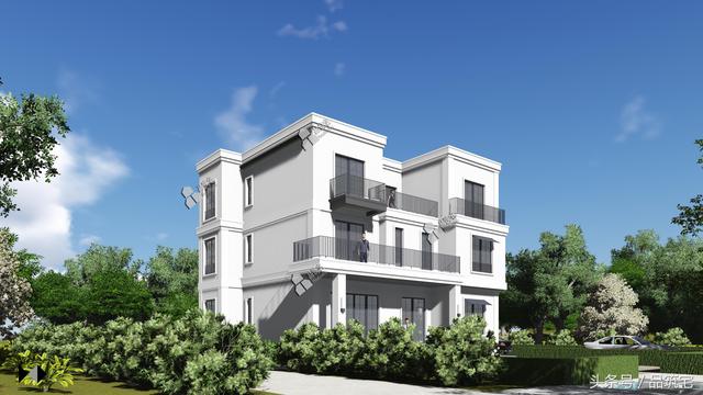 三層現(xiàn)代風(fēng)格別墅設(shè)計(jì)圖，純白陶板立面，簡潔利落，既美觀又實(shí)用！