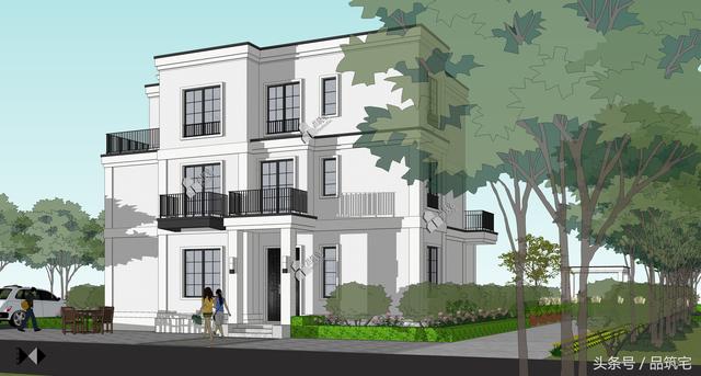 三層現(xiàn)代風(fēng)格別墅設(shè)計(jì)圖，純白陶板立面，簡潔利落，既美觀又實(shí)用！